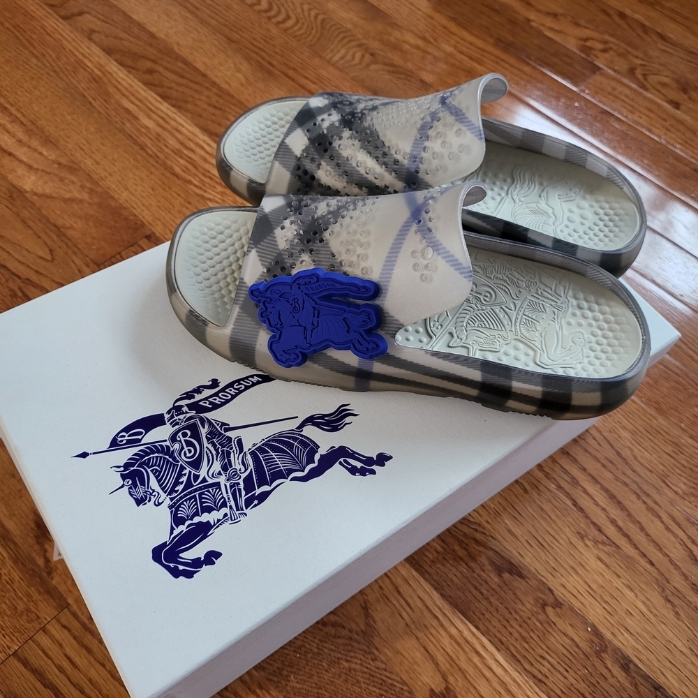 Burberry Plaid Slide Sandals